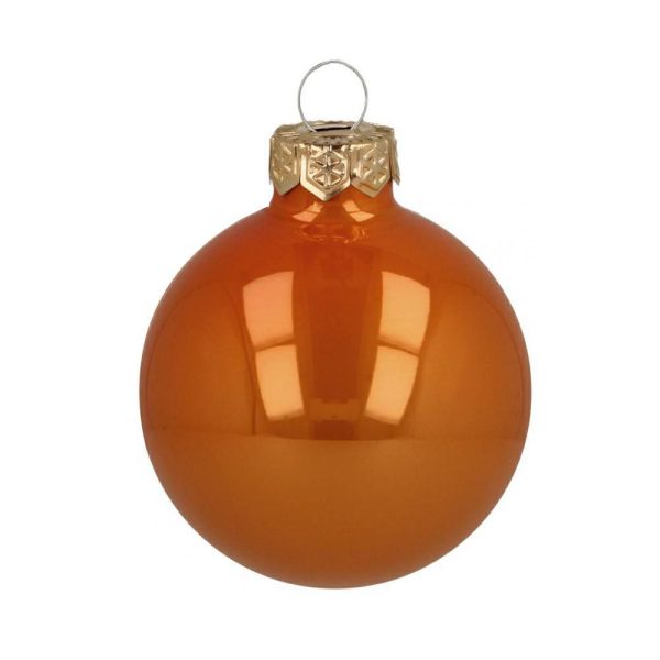 SET 12 SFERE VETRO MM.70 ARANCIO LUCIDO