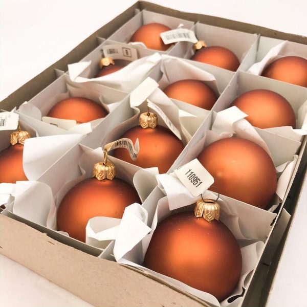 SET 12 SFERE VETRO MM.50 COGNAC SATINATO