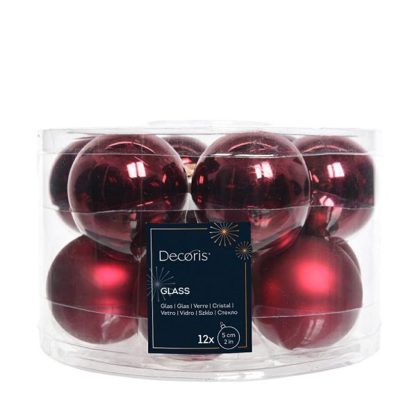 SET 12 SFERE POLY MM.50LUCIDO/SATINATO BORDEAUX SET 12 SFERE POLY MM.50LUCIDO/SATINATO BORDEAUX