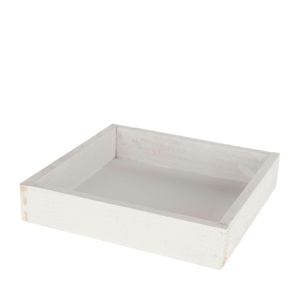VASSOIO LEGNO QUADRATO 20X20X4 CM WASHED BIANCO VASSOIO LEGNO QUADRATO 20X20X4 CM WASHED BIANCO