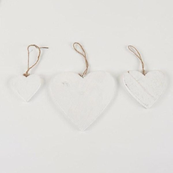 SET 10 CUORI LEGNO 10X10 CM D/APPENDERE BIANCO SET 10 CUORI LEGNO 10X10 CM D/APPENDERE BIANCO