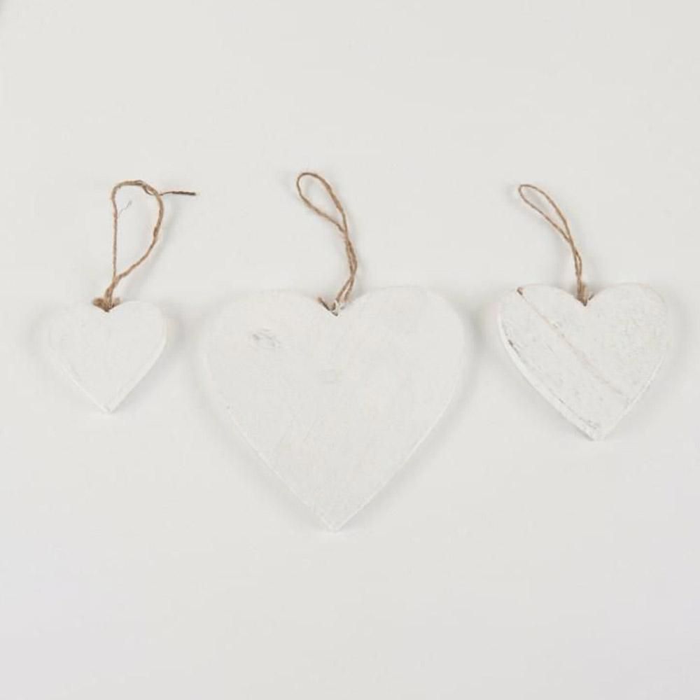 SET 10 CUORI LEGNO 10X10 CM D/APPENDERE BIANCO SET 10 CUORI LEGNO 10X10 CM D/APPENDERE BIANCO