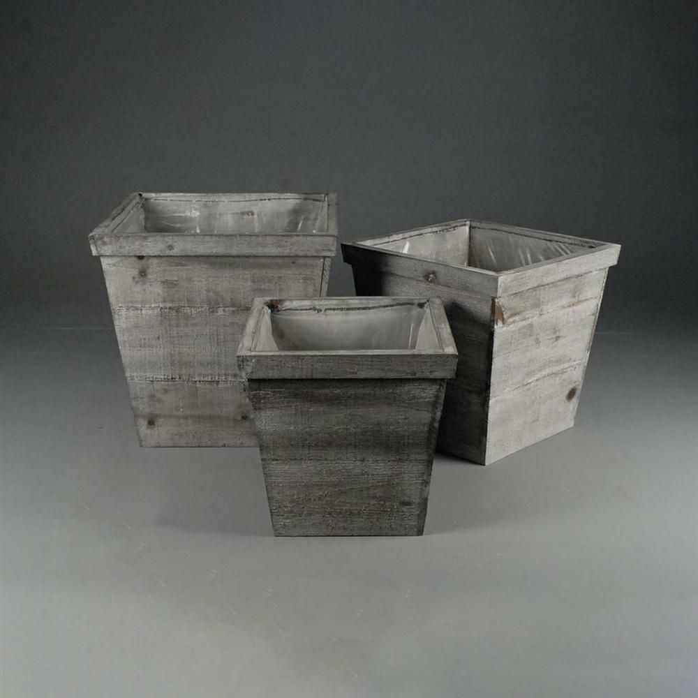 SET 3 VASI LEGNO 30X30X30 NATURALE SET 3 VASI LEGNO 30X30X30 NATURALE