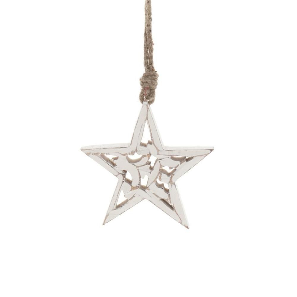 STELLA LEGNO 16X15X2,5 CM INTARSIATA BIANCO WASH