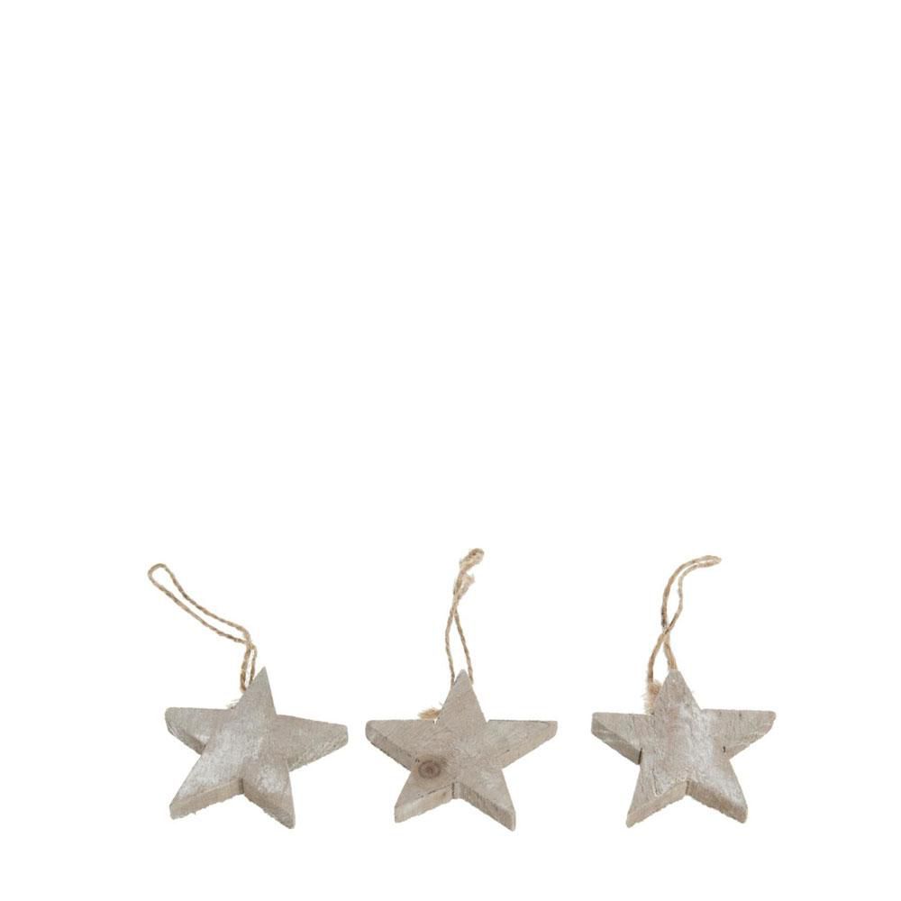 SET 10 STELLE LEGNO 7X7CM D/APP. NATURALE WASH.