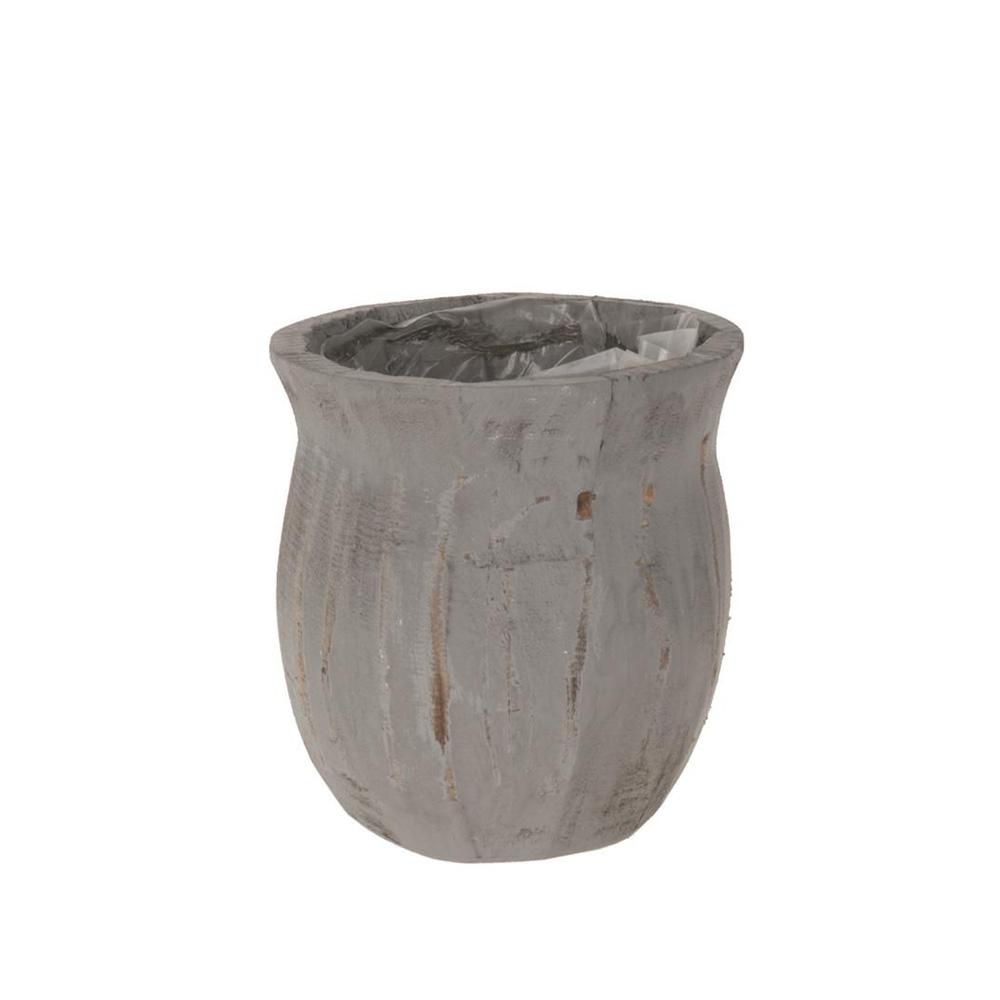 VASO LEGNO 13X13X14 GRIGIO ANTICATO