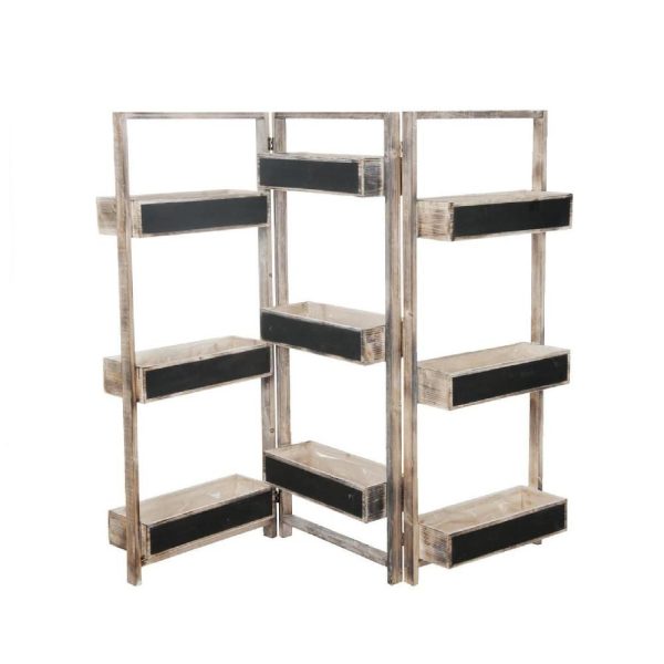 SCAFFALE LEGNO 143X16,5X118 CM TRIPLO C/PORTAPIANTE MARRONE SCAFFALE LEGNO 143X16,5X118 CM TRIPLO C/PORTAPIANTE MARRONE