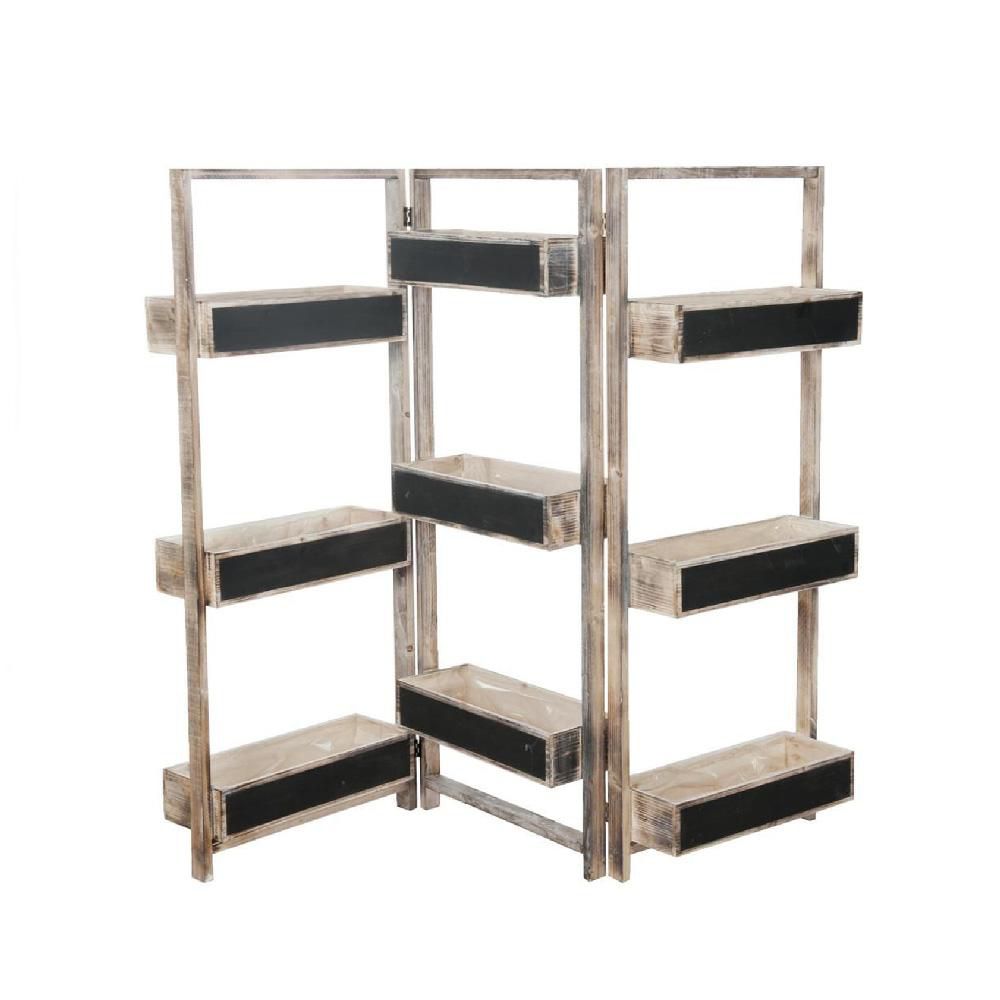 SCAFFALE LEGNO 143X16,5X118 CM TRIPLO C/PORTAPIANTE MARRONE SCAFFALE LEGNO 143X16,5X118 CM TRIPLO C/PORTAPIANTE MARRONE