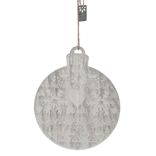SFERA LEGNO 20X17 CM X-MAS- BIANCO WASH SFERA LEGNO 20X17 CM X-MAS- BIANCO WASH