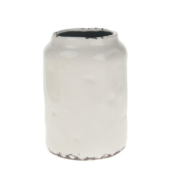 VASO CERAMICA D.14 CM H.20,5 CM BOCCA STRETTA BIANCO ANTIC. VASO CERAMICA D.14 CM H.20,5 CM BOCCA STRETTA BIANCO ANTIC.
