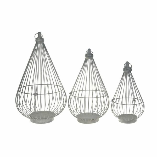 SET 3 LANTERNE FERRO-GABBIA- 38X38X64 GRIGIO SET 3 LANTERNE FERRO-GABBIA- 38X38X64 GRIGIO