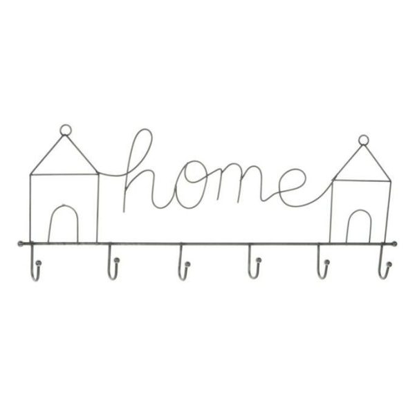 APPENDIABITI ZINCO 50X19X3 CM 6 GANCI -HOME- GRIGIO APPENDIABITI ZINCO 50X19X3 CM 6 GANCI -HOME- GRIGIO