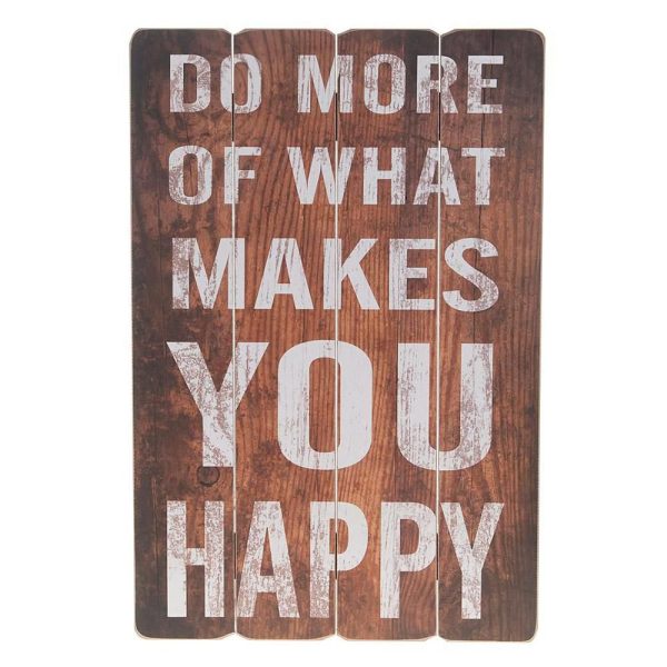 QUADRETTO -HAPPY- 40X60X1,8 CM MARRONE/BIANCO QUADRETTO -HAPPY- 40X60X1,8 CM MARRONE/BIANCO