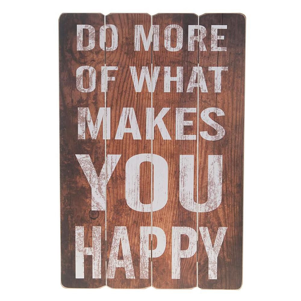 QUADRETTO -HAPPY- 40X60X1,8 CM MARRONE/BIANCO QUADRETTO -HAPPY- 40X60X1,8 CM MARRONE/BIANCO