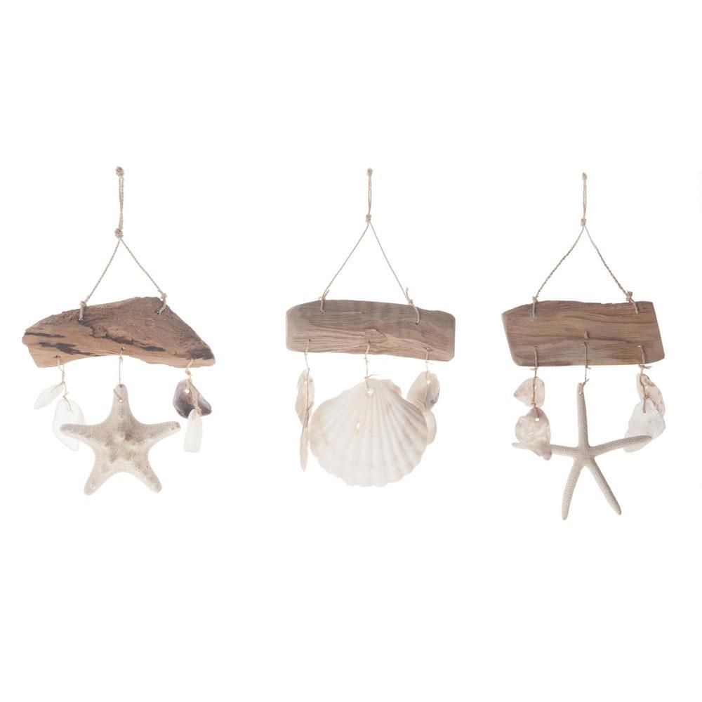 SET 3 ADDOBBI LEGNO C/CONCHIGLIE 15X16-18 ASS.NATURALE SET 3 ADDOBBI LEGNO C/CONCHIGLIE 15X16-18 ASS.NATURALE