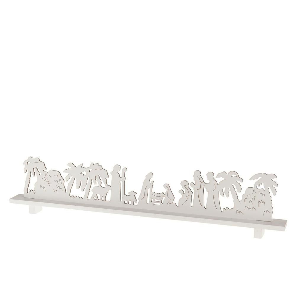 PRESEPE LEGNO 57X4X10 CM -BOARD- BIANCO