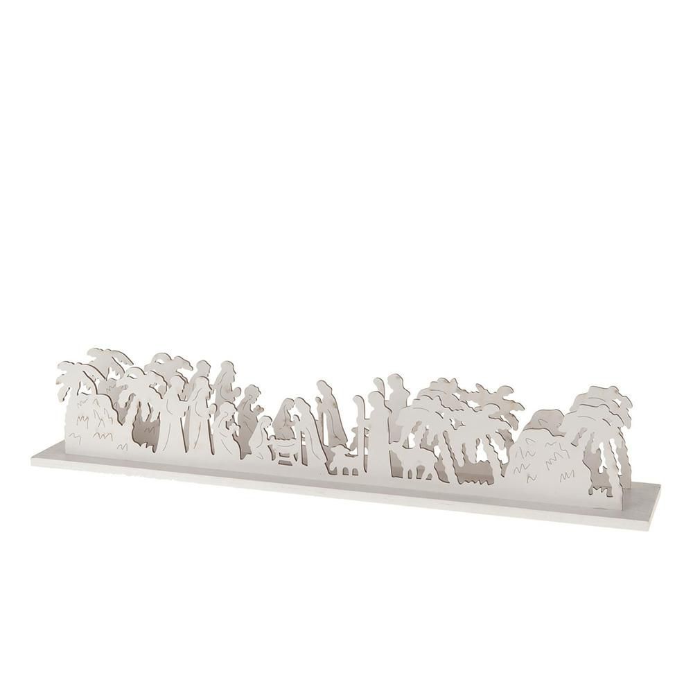 PRESEPE LEGNO 57X9,7X10CM -BOARD-BIANCO