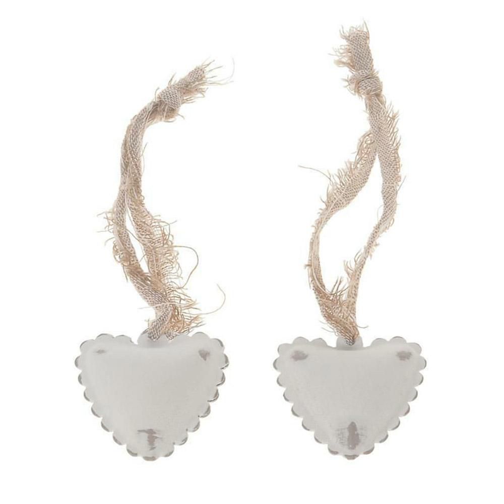 SET 6 CUORI METALLO 4,7X5 CM D/APP. BIANCO SET 6 CUORI METALLO 4,7X5 CM D/APP. BIANCO