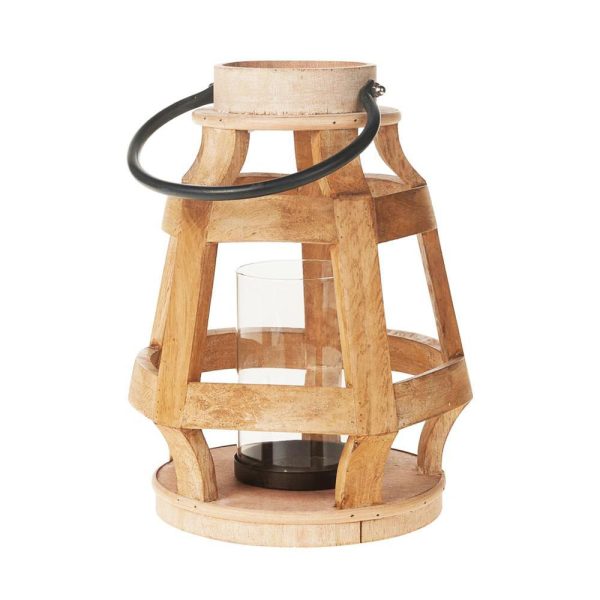 LANTERNA LEGNO TONDA D.21,5 H.27,5 NATURALE LANTERNA LEGNO TONDA D.21,5 H.27,5 NATURALE