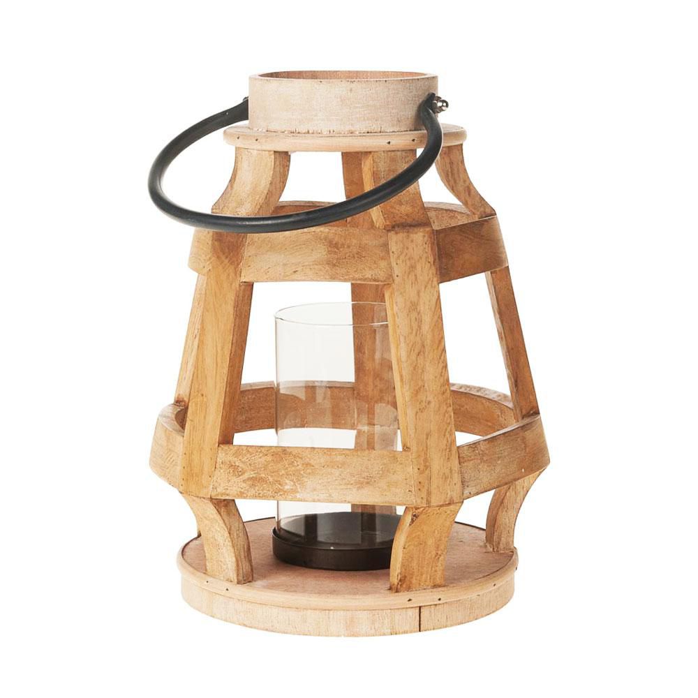 LANTERNA LEGNO TONDA D.21,5 H.27,5 NATURALE LANTERNA LEGNO TONDA D.21,5 H.27,5 NATURALE