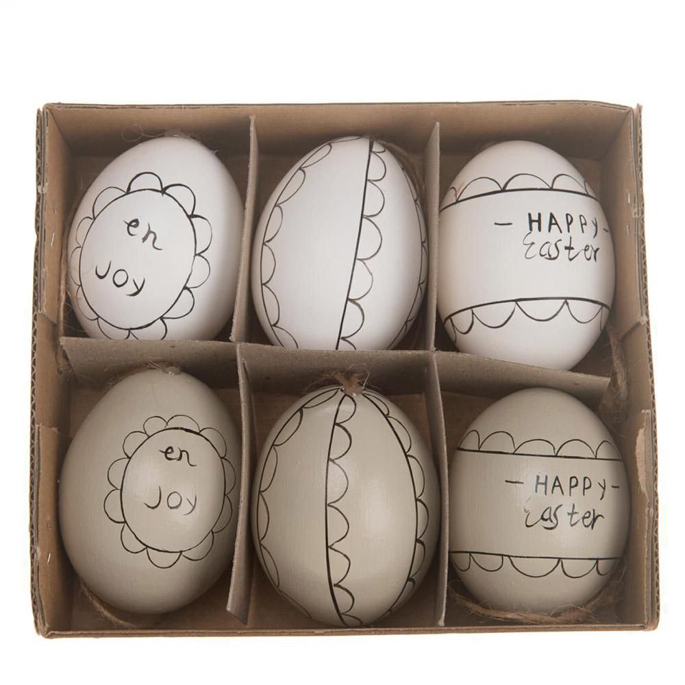 SET 6 UOVA-EASTER- ASS.BIANCO-TORTORA SET 6 UOVA-EASTER- ASS.BIANCO-TORTORA