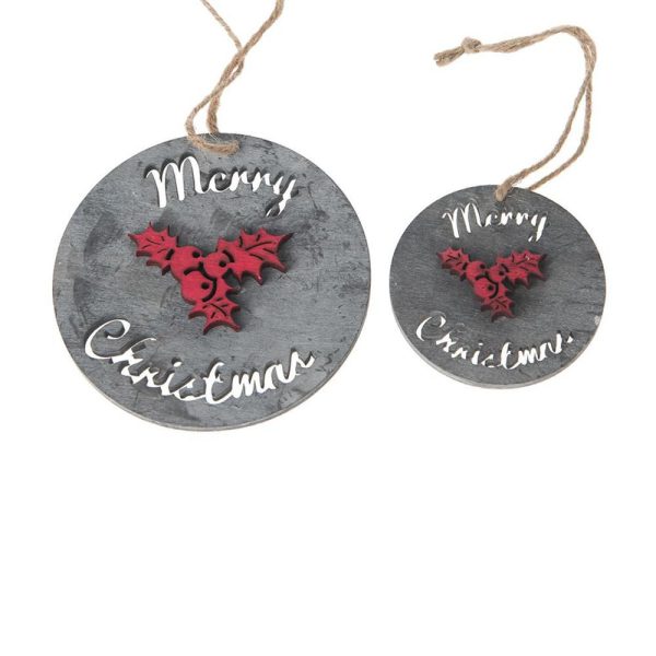 SET 2 DECORI LEGNO D.12/8 CM -SLICE HOLLY- GRIGIO/MIX SET 2 DECORI LEGNO D.12/8 CM -SLICE HOLLY- GRIGIO/MIX