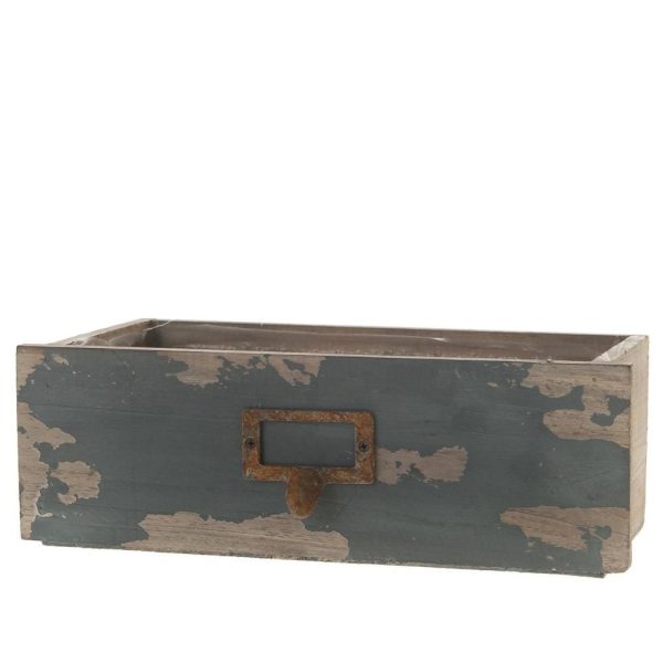 CASSETTO LEGNO C/PLASTICA 27/25X12,5 CM H.9 CM BLU ANTICATO CASSETTO LEGNO C/PLASTICA 27/25X12,5 CM H.9 CM BLU ANTICATO