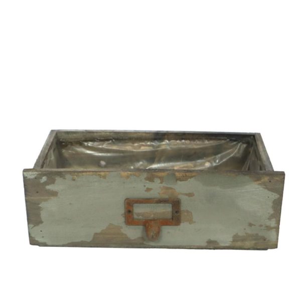 CASSETTO LEGNO C/PLASTICA 27/25X12,5 CM H.9 CM GRIGIO ANTICATO CASSETTO LEGNO C/PLASTICA 27/25X12,5 CM H.9 CM GRIGIO ANTICATO