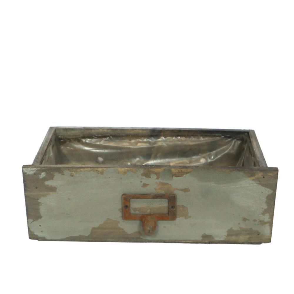 CASSETTO LEGNO C/PLASTICA 27/25X12,5 CM H.9 CM GRIGIO ANTICATO CASSETTO LEGNO C/PLASTICA 27/25X12,5 CM H.9 CM GRIGIO ANTICATO