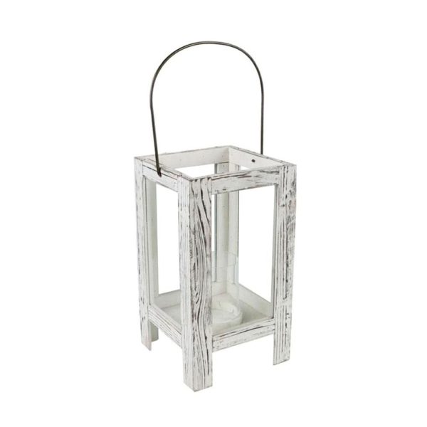 LANTERNA LEGNO 20X20X37,5 CM BIANCA WASH LANTERNA LEGNO 20X20X37,5 CM BIANCA WASH