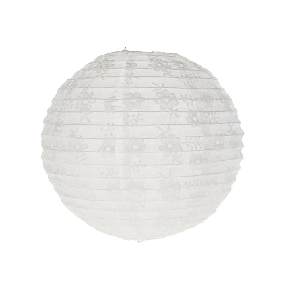 LANTERNA CARTA SFERICA TEMI FLOREALI CM 30 BIANCA