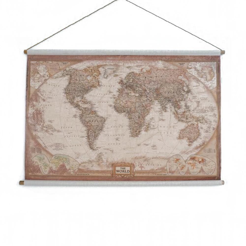 CARTINA PLANISFERO 126X85 CM H.2,5 CM NATURALE CARTINA PLANISFERO 126X85 CM H.2,5 CM NATURALE