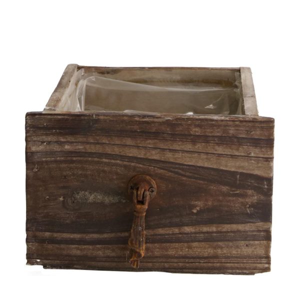 CASSETTO LEGNO C/PLASTICA 16/14X14 CM H.11 CM MARRONE ANTICATO CASSETTO LEGNO C/PLASTICA 16/14X14 CM H.11 CM MARRONE ANTICATO