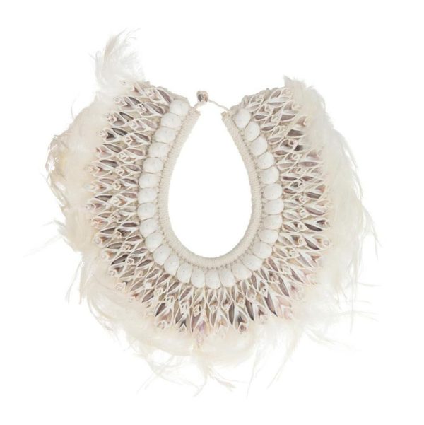COLLANA PIUME/CONCHIGLIE 40X30X3 CM BIANCA COLLANA PIUME/CONCHIGLIE 40X30X3 CM BIANCA