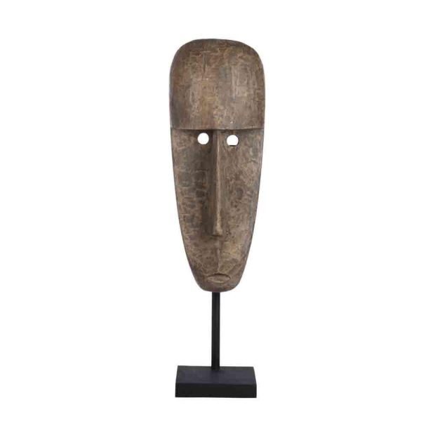 SCULTURA LEGNO -FACCIA-CON BASE 33X22 H122 CM MARRONE SCULTURA LEGNO -FACCIA-CON BASE 33X22 H122 CM MARRONE