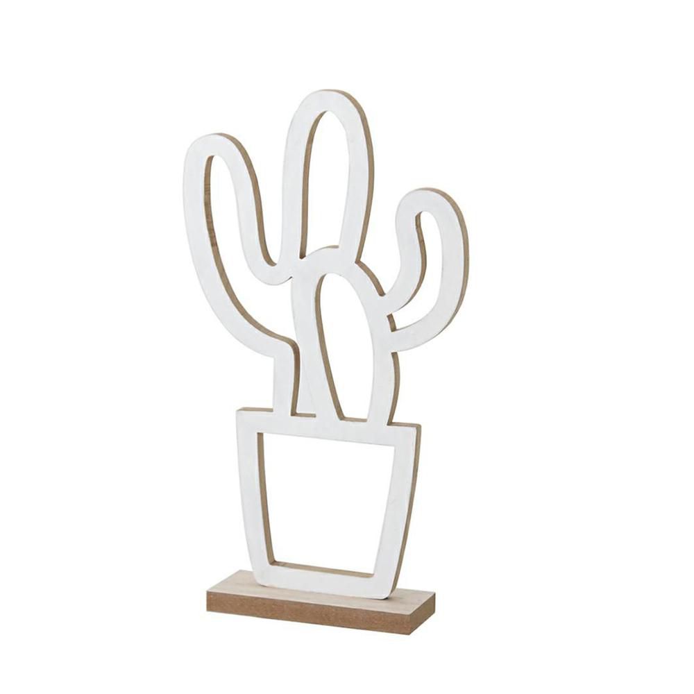 CACTUS LEGNO 13X5 H30 CM BIANCO