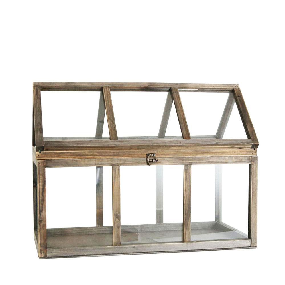 SERRA LEGNO/VETRO 59X45X32 CM GRIGIO SCURO WASHED SERRA LEGNO/VETRO 59X45X32 CM GRIGIO SCURO WASHED