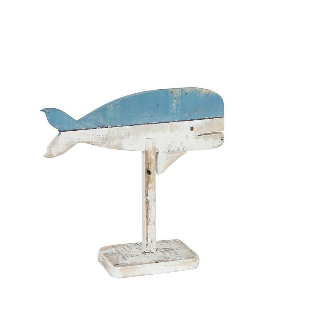 BALENA LEGNO 29X2X26 CMSU PIEDISTALLO BLU/BIANCO