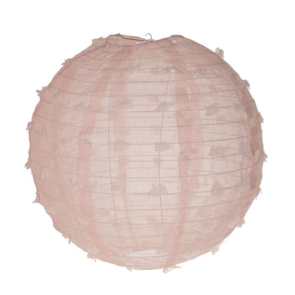 LANTERNA COTONE TONDA C/PALLINI 40X40X40 CM ROSA LANTERNA COTONE TONDA C/PALLINI 40X40X40 CM ROSA