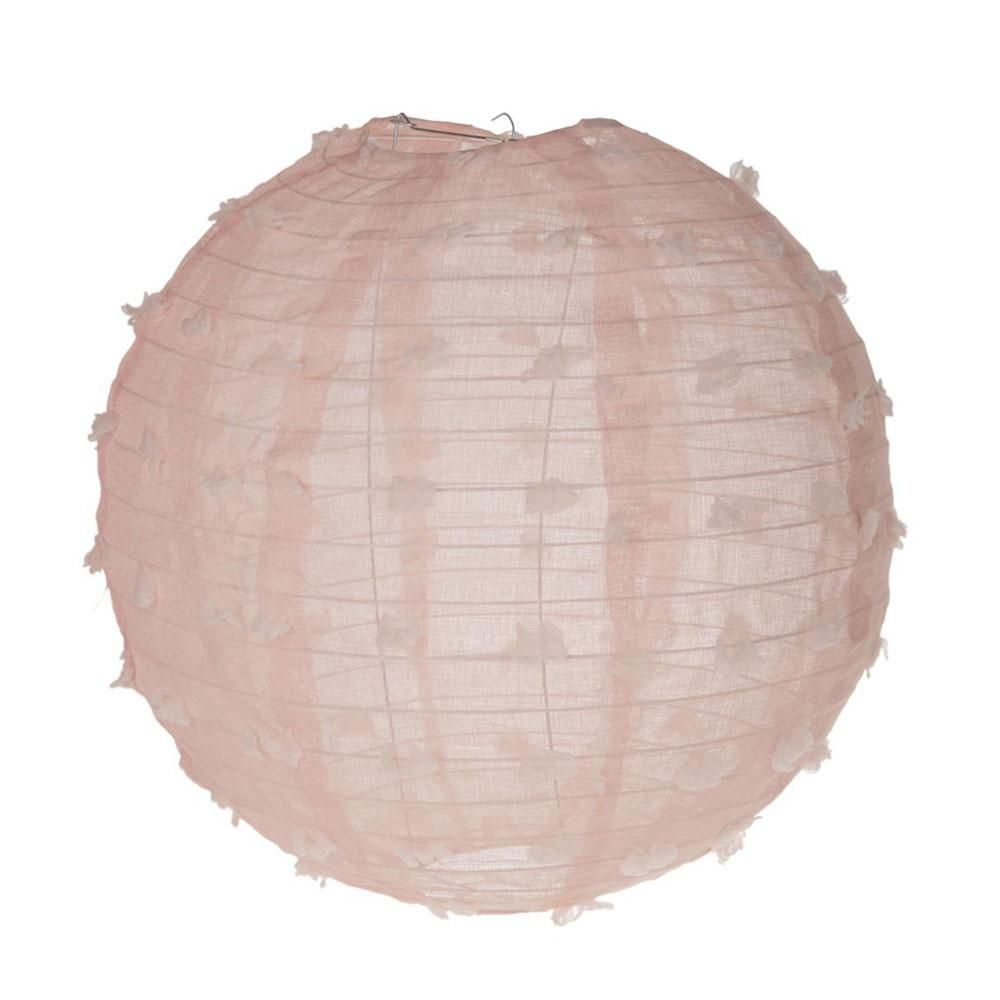 LANTERNA COTONE TONDA C/PALLINI 40X40X40 CM ROSA LANTERNA COTONE TONDA C/PALLINI 40X40X40 CM ROSA