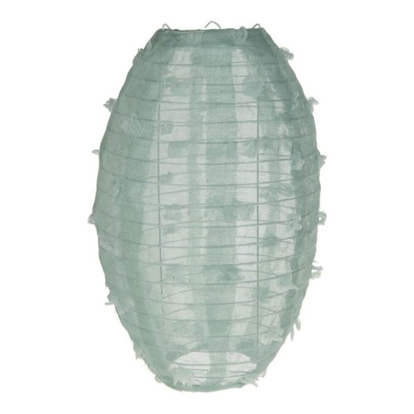 LANTERNA COTONE OVALE C/PALLINI 25X25X36 CM VERDE MENTA LANTERNA COTONE OVALE C/PALLINI 25X25X36 CM VERDE MENTA