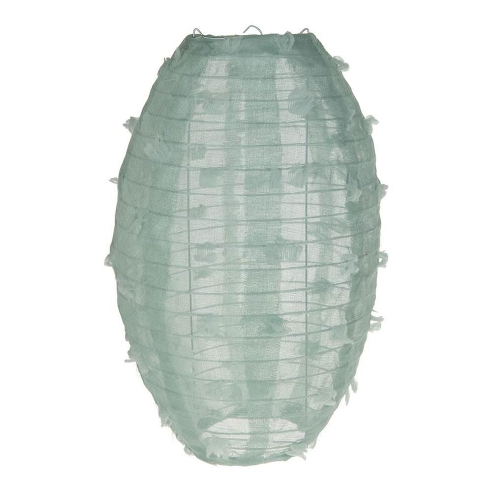 LANTERNA COTONE OVALE C/PALLINI 25X25X36 CM VERDE MENTA LANTERNA COTONE OVALE C/PALLINI 25X25X36 CM VERDE MENTA