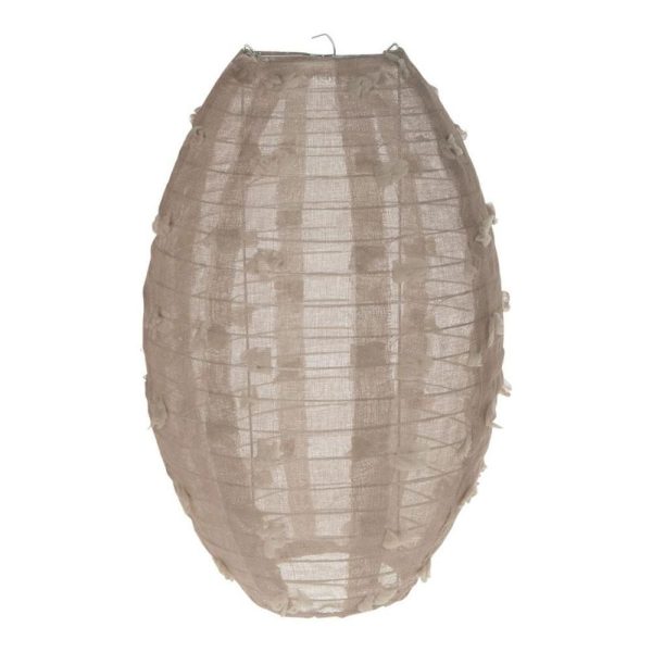 LANTERNA COTONE OVALE C/PALLINI 25X25X36 CM BEIGE LANTERNA COTONE OVALE C/PALLINI 25X25X36 CM BEIGE