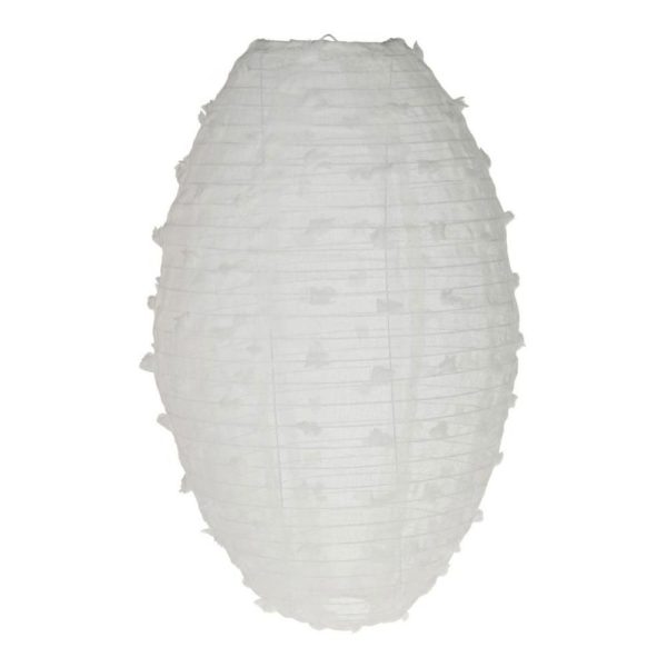 LANTERNA COTONE OVALE C/PALLINI 35X35X55 CM BIANCO LANTERNA COTONE OVALE C/PALLINI 35X35X55 CM BIANCO