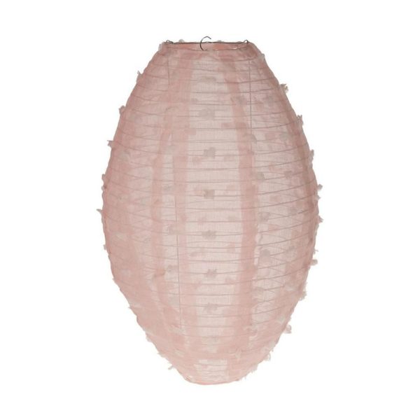 LANTERNA COTONE OVALE C/PALLINI 35X35X55 CM ROSA LANTERNA COTONE OVALE C/PALLINI 35X35X55 CM ROSA