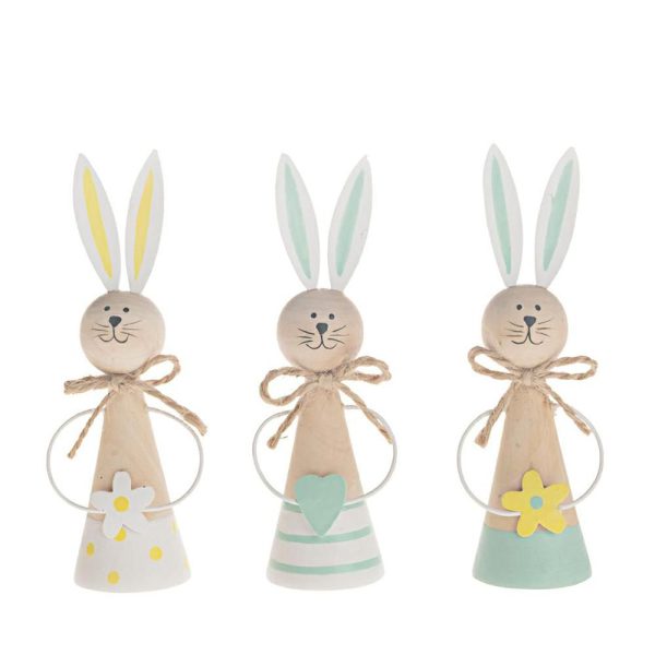 CONIGLIETTO LEGNO 4X3,5H12,5 CM ASS.3 COLORI MISTI CONIGLIETTO LEGNO 4X3,5H12,5 CM ASS.3 COLORI MISTI