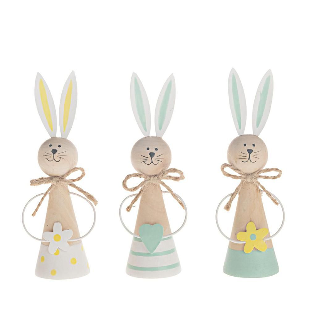 CONIGLIETTO LEGNO 4X3,5H12,5 CM ASS.3 COLORI MISTI CONIGLIETTO LEGNO 4X3,5H12,5 CM ASS.3 COLORI MISTI