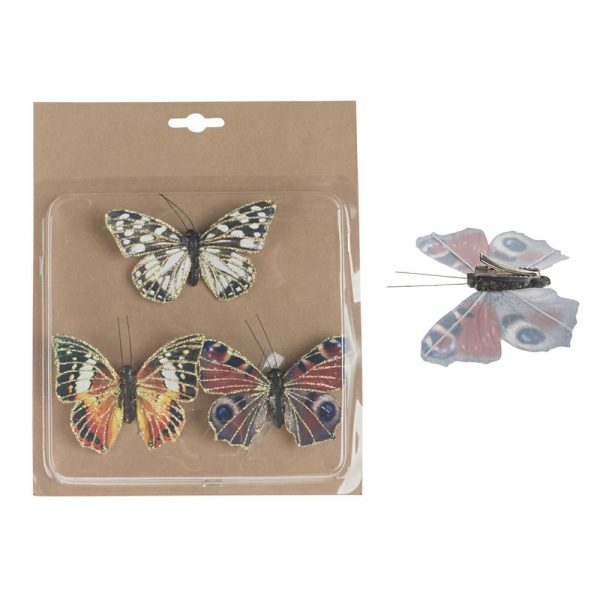 SET 3 FARFALLE C/CLIP 10 CM MULTICOLOR SET 3 FARFALLE C/CLIP 10 CM MULTICOLOR