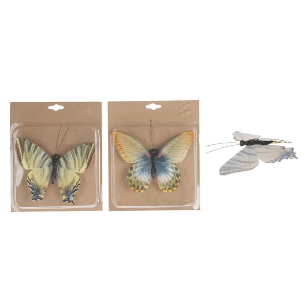 SET 2 FARFALLE C/CLIP 17 CM AZZURRO/GIALLO MULTICOLOR SET 2 FARFALLE C/CLIP 17 CM AZZURRO/GIALLO MULTICOLOR