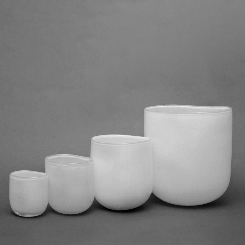 VASO VETRO OVALE H38 D35X24 BIANCO DZ